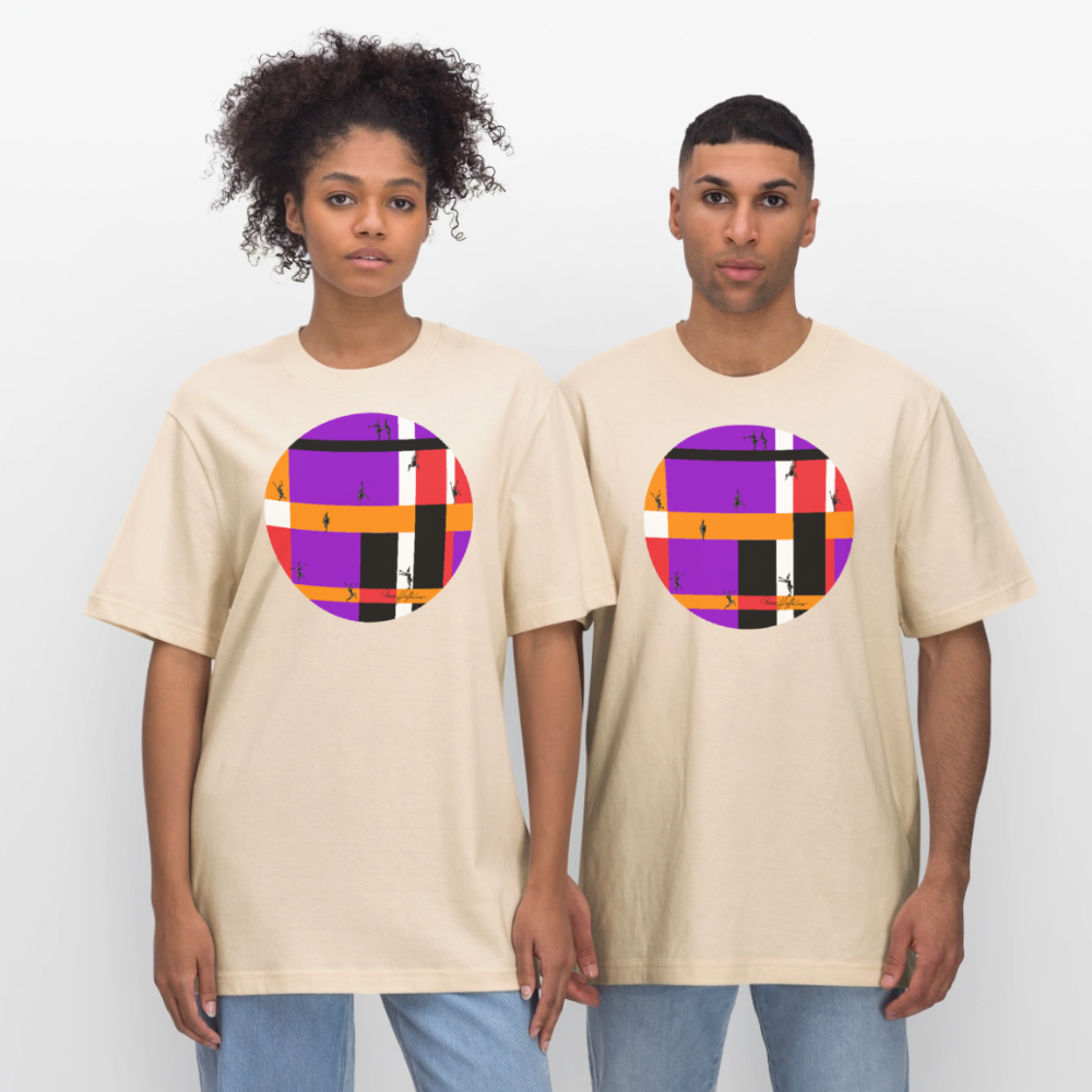 Relaxed Fit Unisex Bio-T-Shirt mit DYNAMIC FIELDS PRINT - Weißgrau