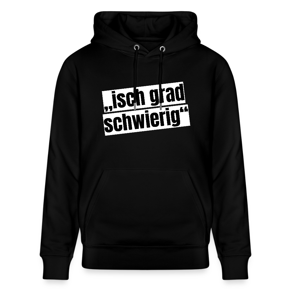 Unisex Hoodie mit ISCH GRAD SCHWIERIG PRINT - Schwarz