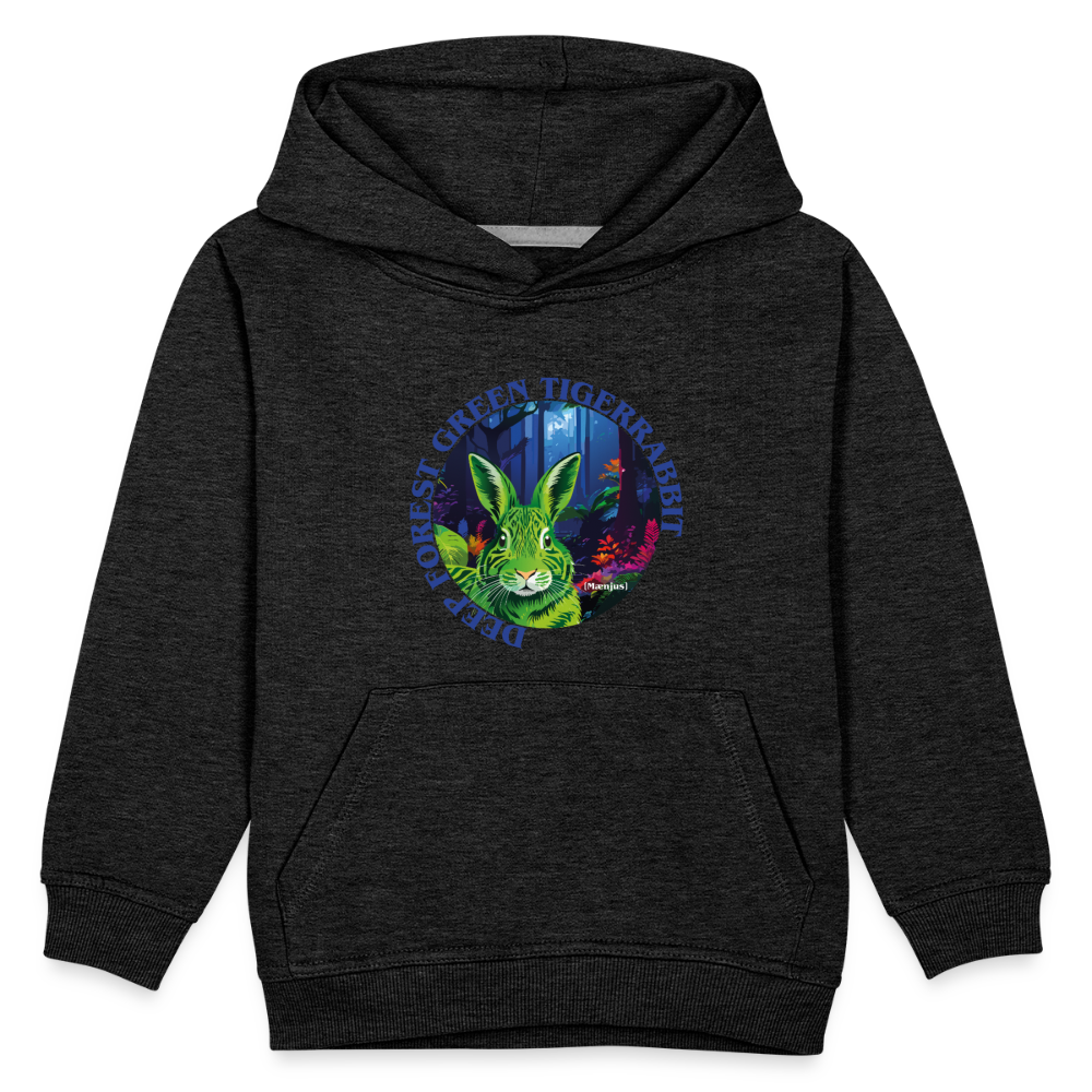 MNJS KIDS Premium Hoodie mit DEEP FOREST GREEN TIGERRABBIT PRINT - Anthrazit