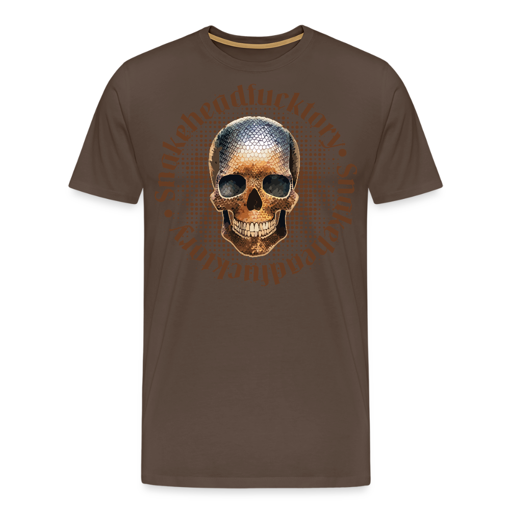 Männer Premium T-Shirt mit SNAKEHEAD SKULL PRINT - Edelbraun