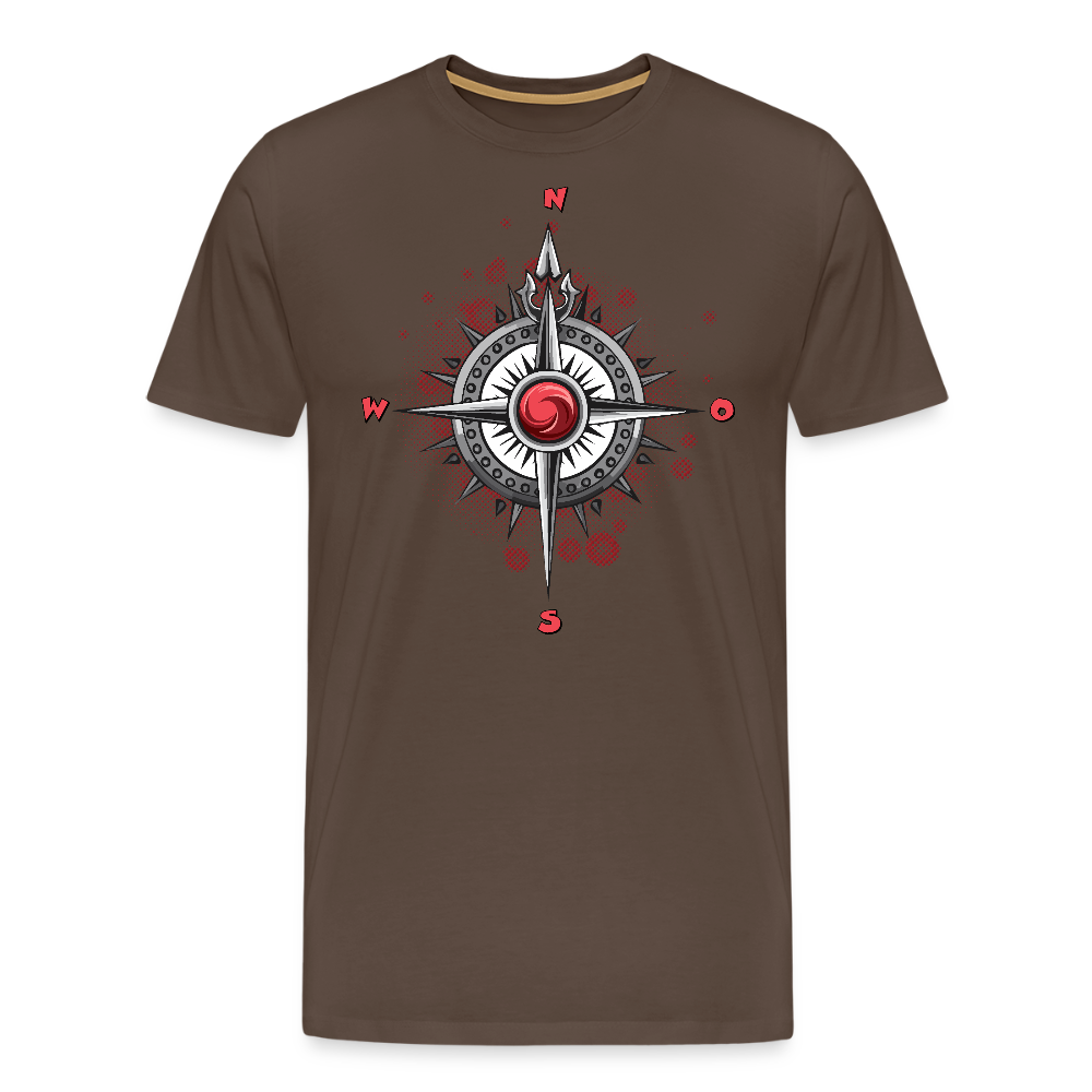 Männer Premium T-Shirt mit WINDROSE PRINT - Edelbraun