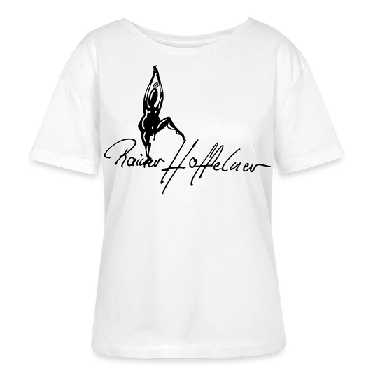 Frauen T-Shirt mit TUSCHEMÄNNCHEN PRINT - Weiß