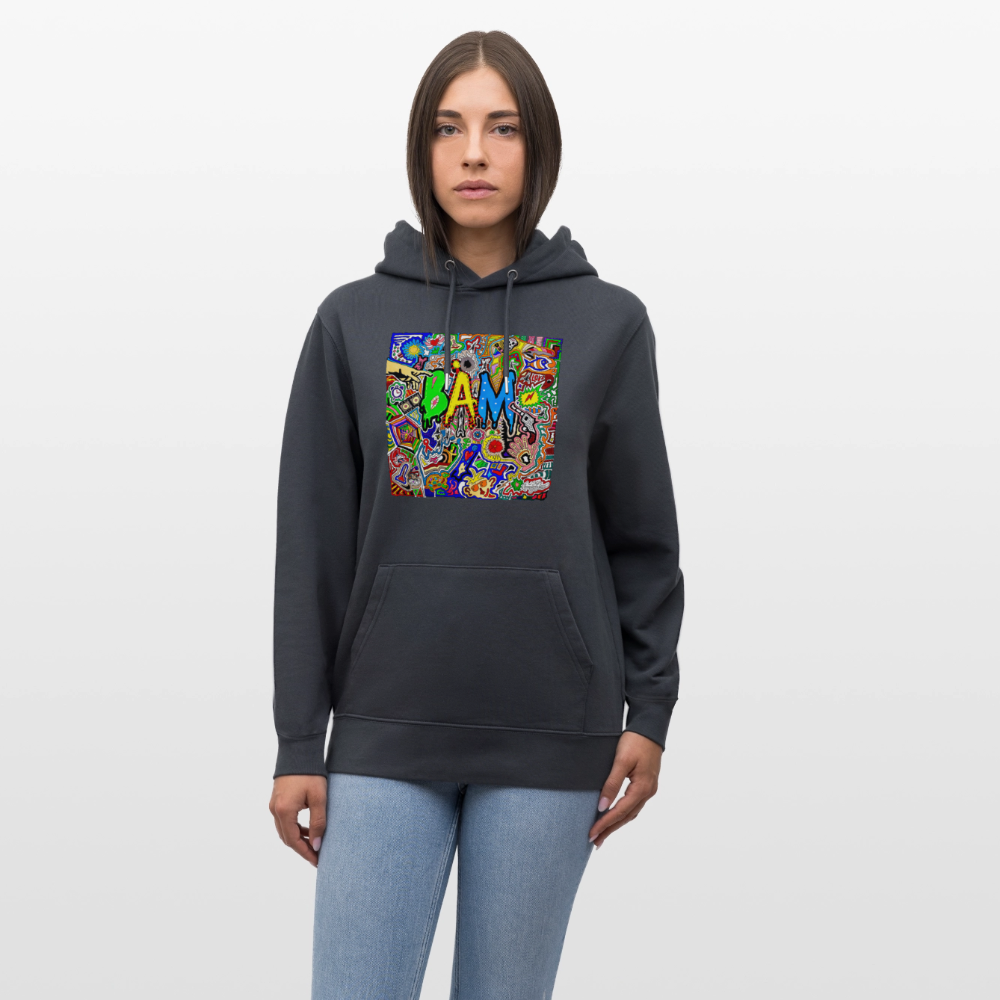 Unisex Bio-Hoodie mit BÄM PRINT - Indigoblau