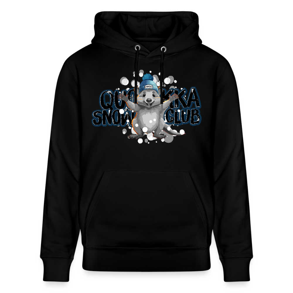 Unisex Bio-Hoodie mit QUOKKA SNOWCLUB PRINT - Schwarz