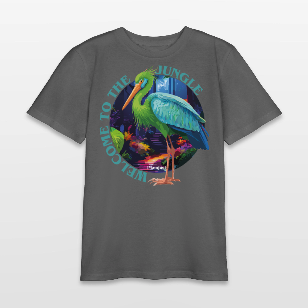 MNJS TEENS Bio T-Shirt mit WELCOME TO THE JUNGLE PRINT - Anthrazit