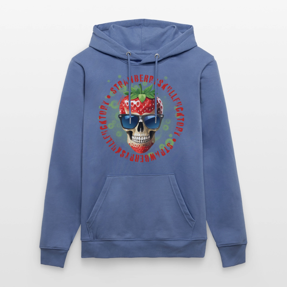 Unisex Hoodie mit STRAWBERRY SKULL PRINT - Blau