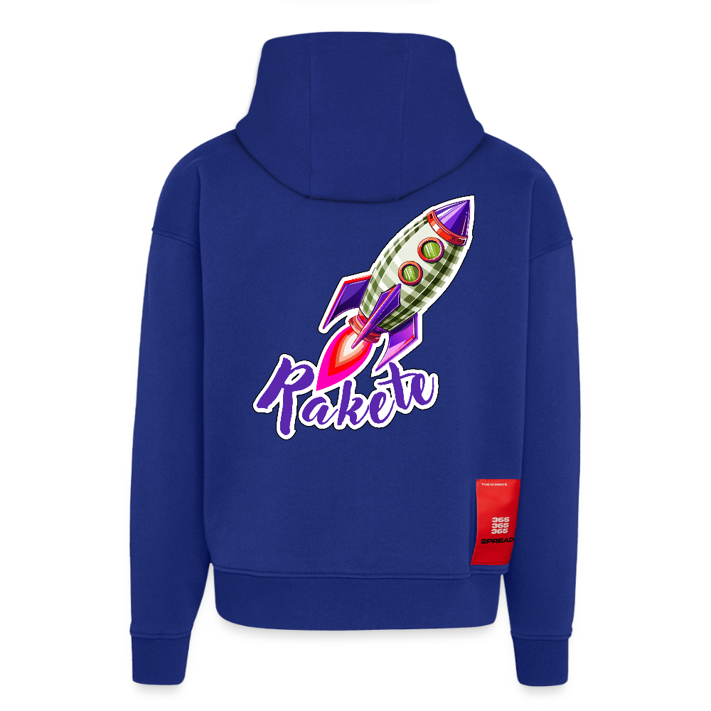 Heavyweight Oversized Organic Hoodie mit RAKETE PRINT - Iconic Blue