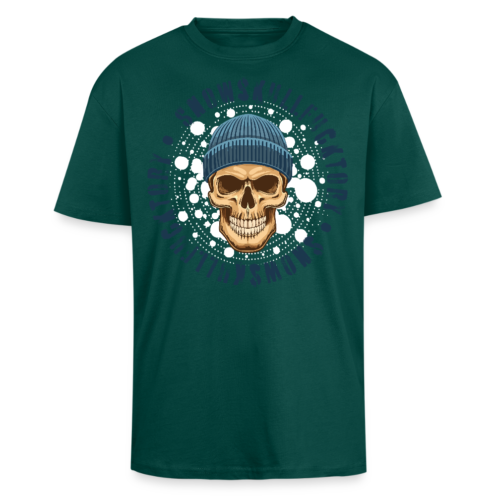 Heavy Oversize T-Shirt mit SNOWSKULL PRINT - hunter Green