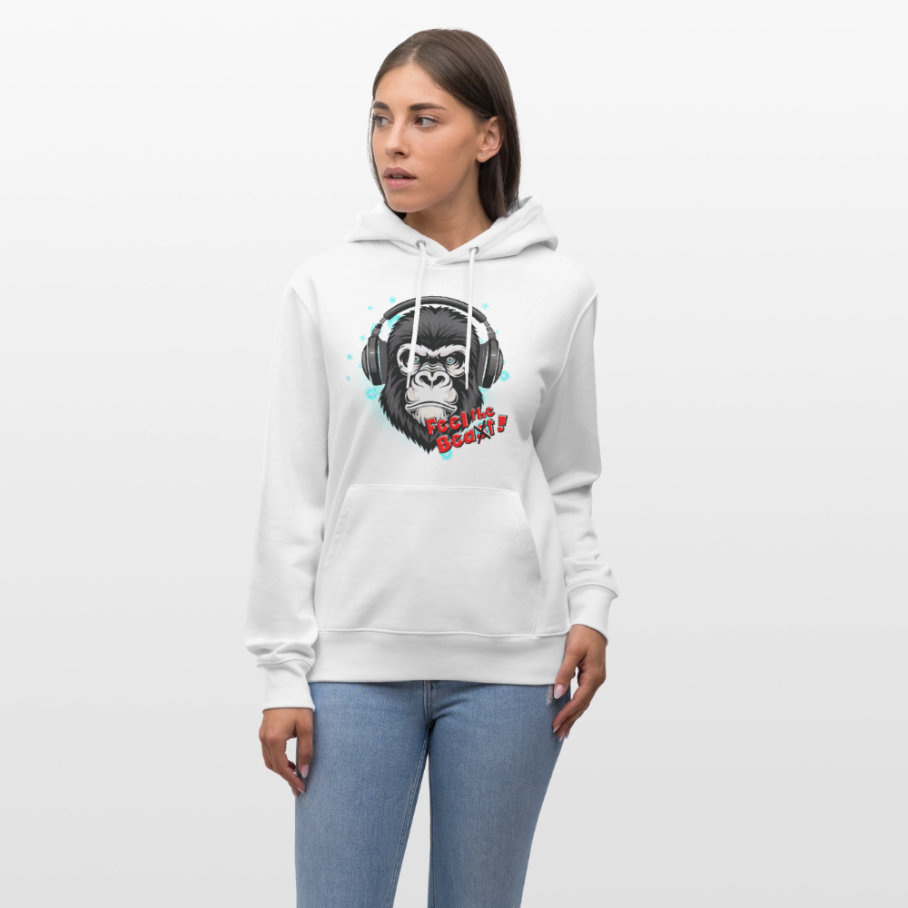 Unisex Hoodie mit FEEL THE BEA(S)T PRINT - Weiß