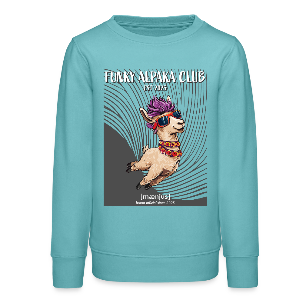 MNJS TEENS Bio Sweatshirt mit FUNKY ALPAKA CLUB PRINT - Pastelltürkis