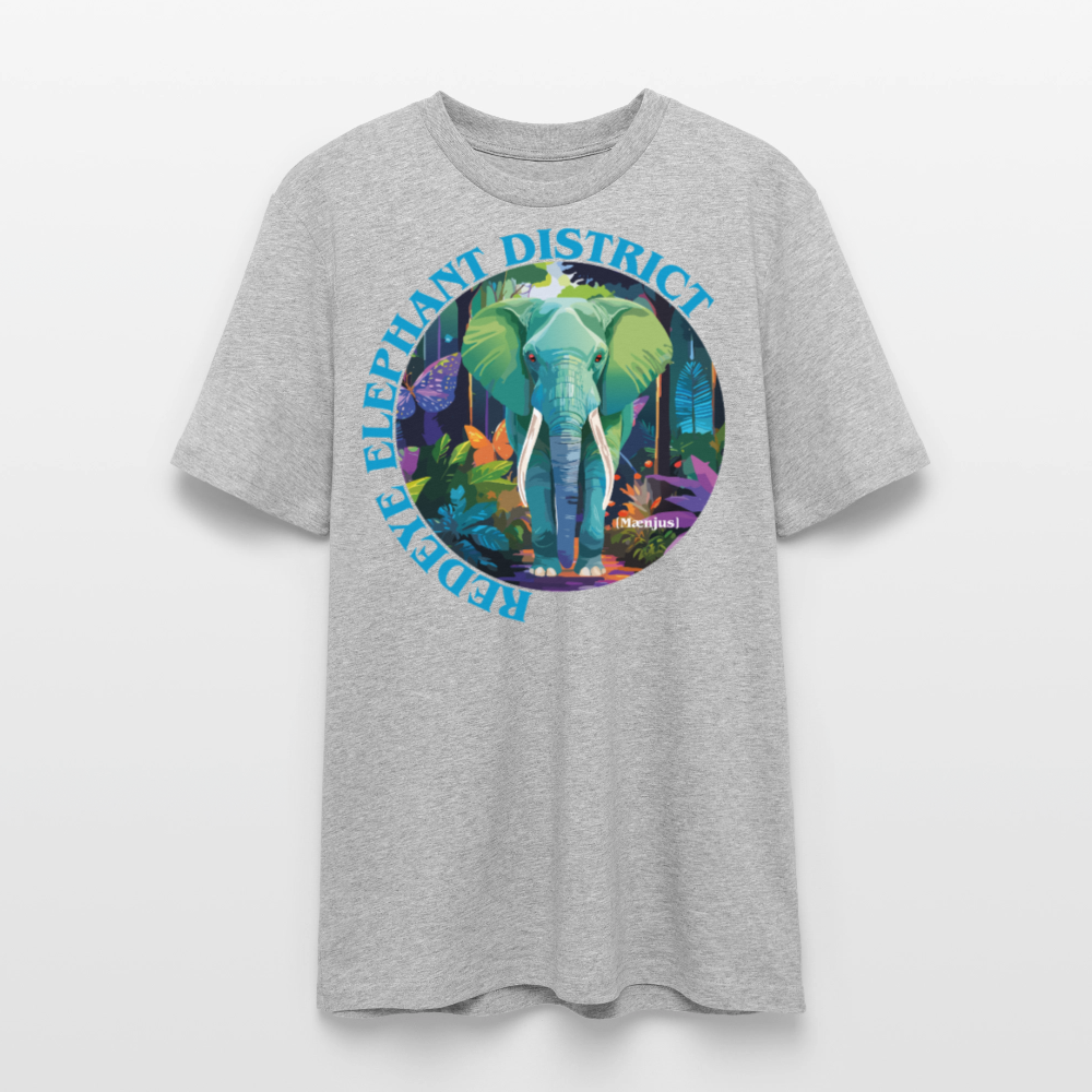 Unisex Bio-T-Shirt mit REDEYE ELEPHANT DISTRICT PRINT Vorderseite - Grau meliert