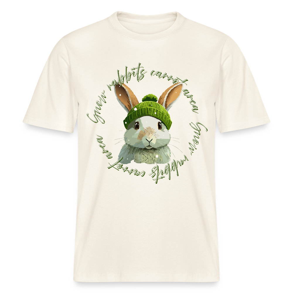 Unisex Bio-T-Shirt mit SNOW RABBITS CARROT AREA PRINT - Naturweiß