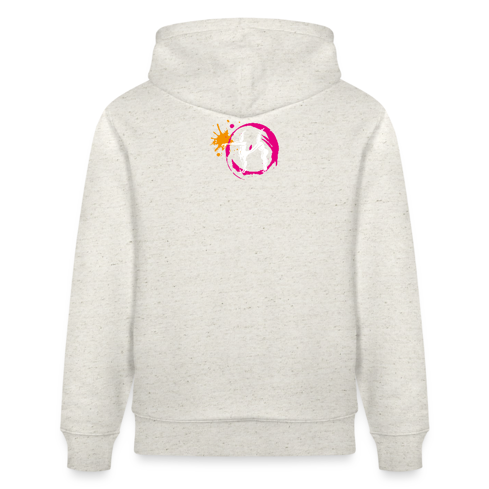 Unisex Hoodie mit ES ESKALIERT EH PRINT - Beige meliert