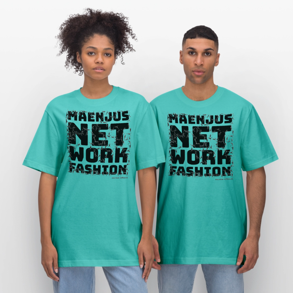 Unisex Bio-T-Shirt mit MAENJUS NETWORK FASHION PRINT - Poolblau