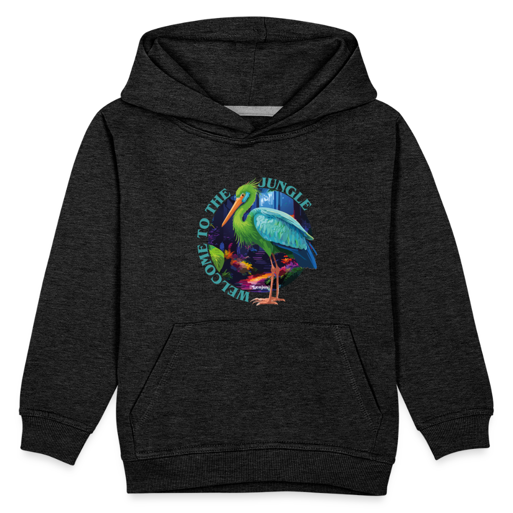 MNJS KIDS Premium Hoodie mit WELCOME TO THE JUNGLE PRINT - Anthrazit