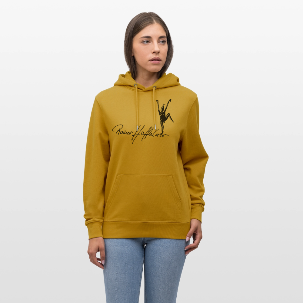 Unisex Bio-Hoodie mit TUSCHEMÄNNCHEN PRINT - Ocker