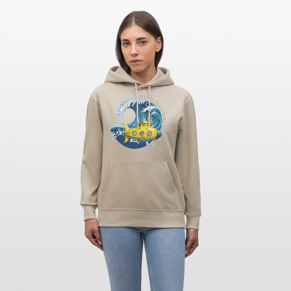 Unisex Bio-Hoodie mit MAENJUS SUBMARINE SHIPYARD PRINT - Beige