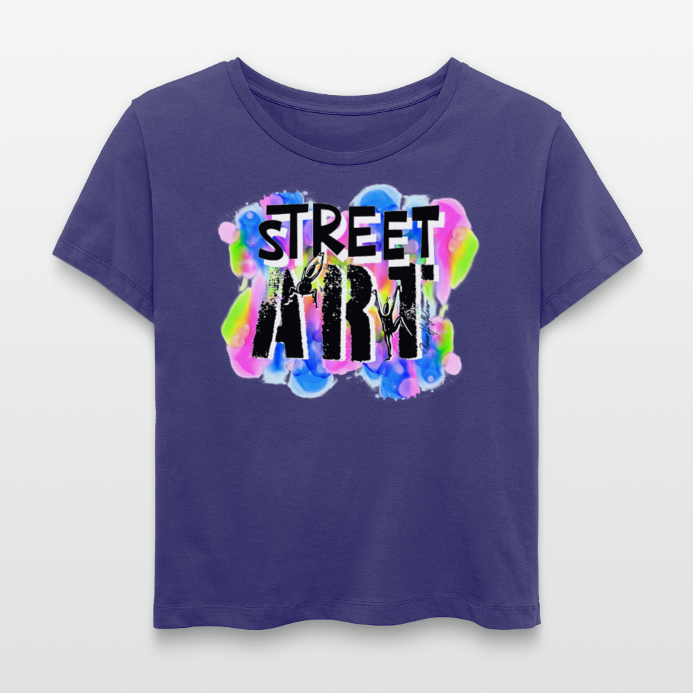 Relaxed Rundhals Frauen Bio-T-Shirt mit STREET ART PRINT - Dämmerung