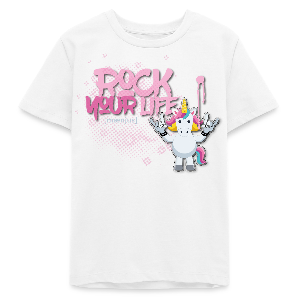 MNJS TEENS Bio T-Shirt mit ROCK YOUR LIFE PRINT - Weiß