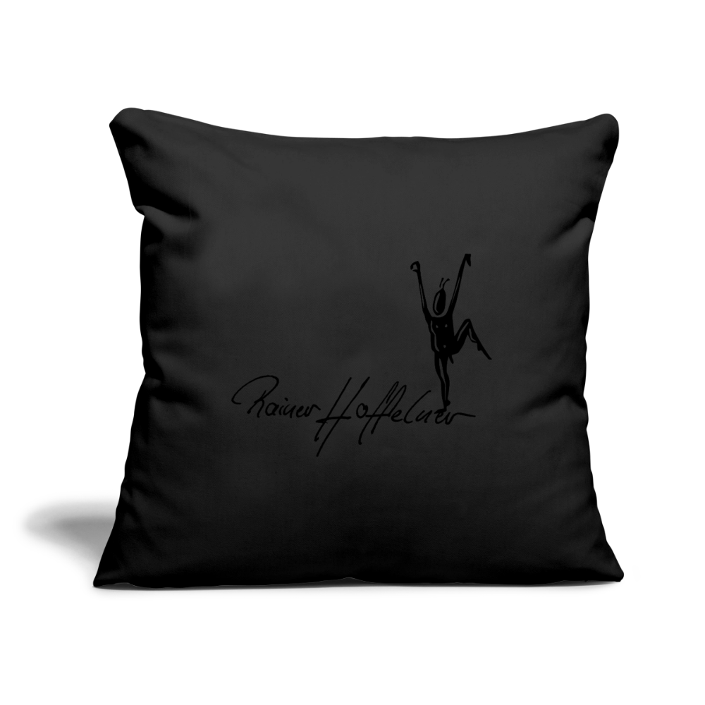 Sofakissenbezug 44 x 44 cm mit TUSCHEMÄNNCHN PRINT - Schwarz