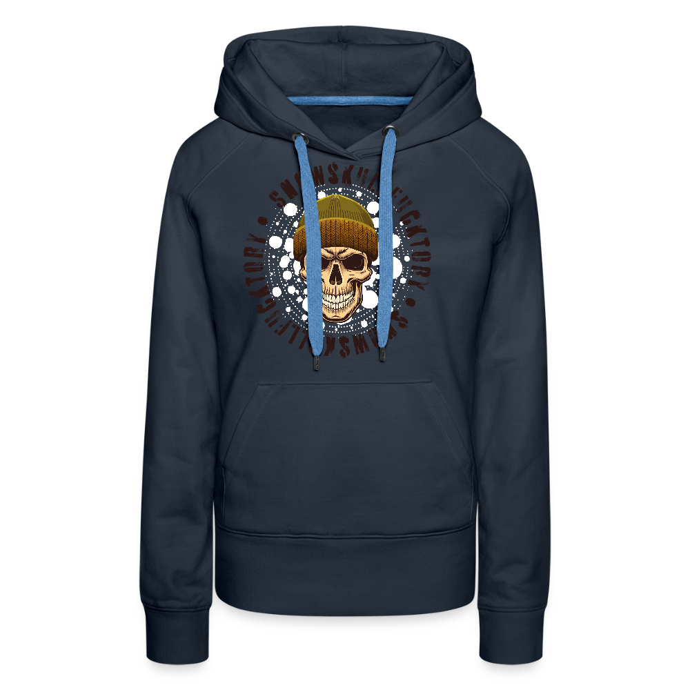 Frauen Premium Hoodie mit SNOWSKULL PRINT - Navy