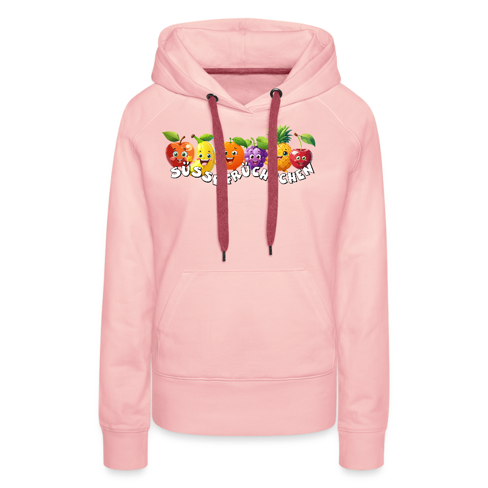 Frauen Premium Hoodie mit SÜSSE FRÜCHTCHEN PRINT - Kristallrosa