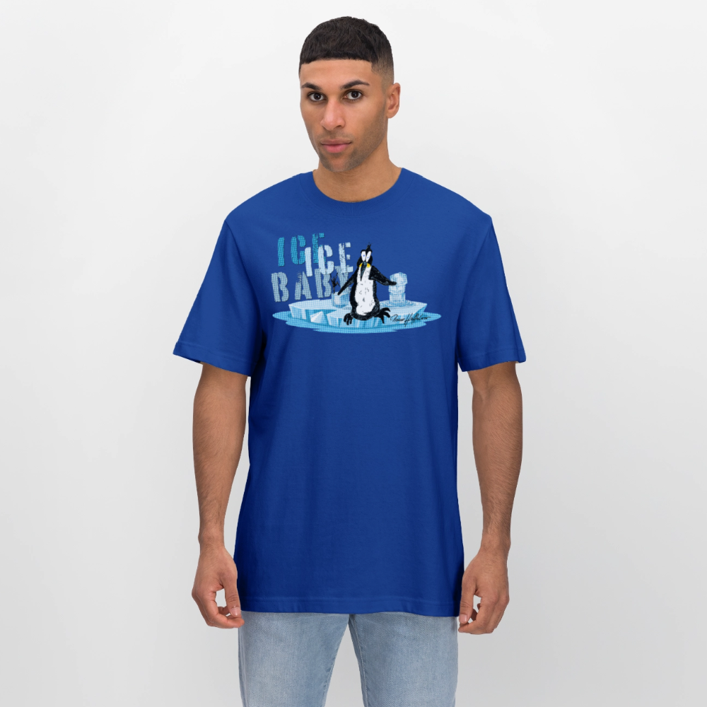 Unisex Bio-T-Shirt mit ICE ICE BABY PINGUIN PRINT - Dunkelblau