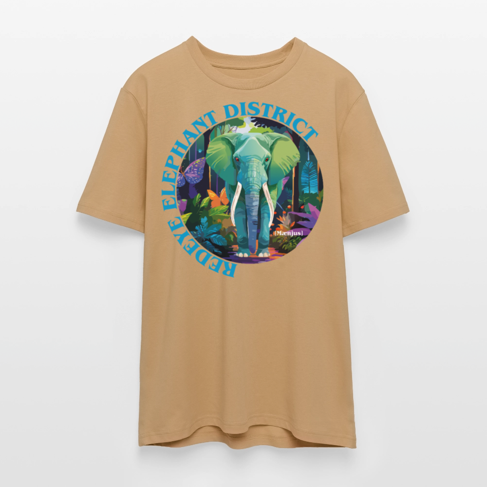 Unisex Bio-T-Shirt mit REDEYE ELEPHANT DISTRICT PRINT Vorderseite - Karamell