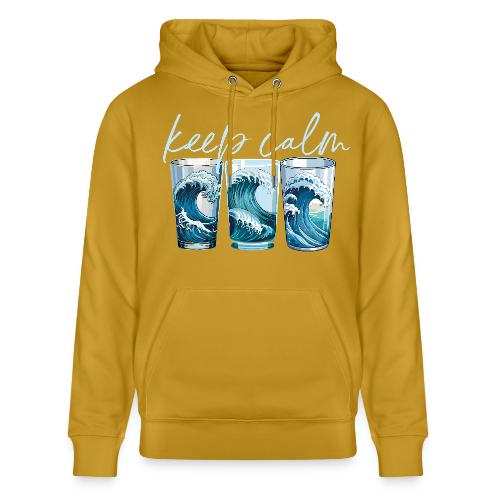 Unisex Bio-Hoodie mit KEEP CALM PRINT - Ocker