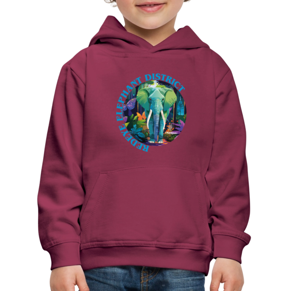 MNJS KIDS Premium Hoodie mit REDEYE ELEPHANT DISTRICT PRINT - Bordeaux