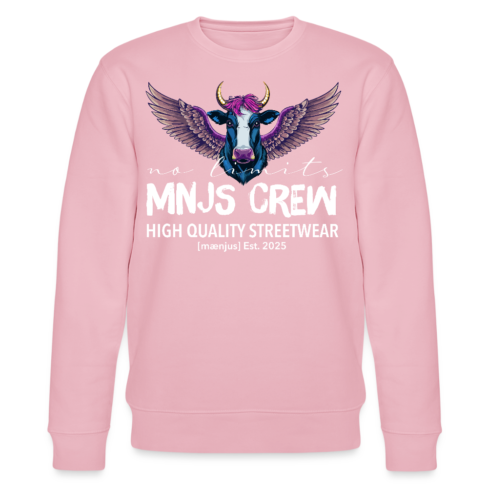Unisex Bio-Sweatshirt mit MNJS CREW no limits PRINT - Hellrosa