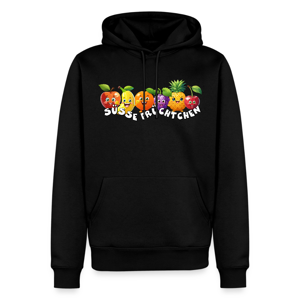 Männer Premium Hoodie mit SÜSSE FRÜCHTCHEN PRINT - Schwarz