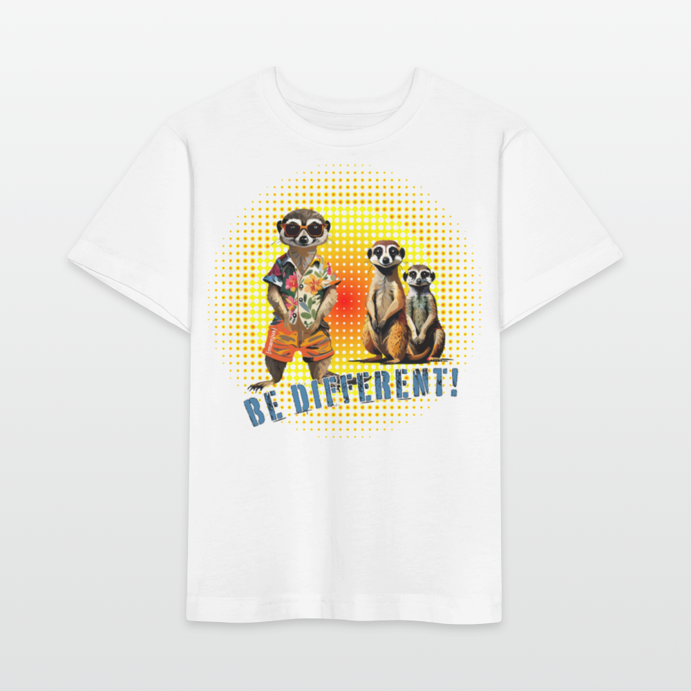 MNJS KIDS Bio T-Shirt mit BE DIFFERENT PRINT - Weiß