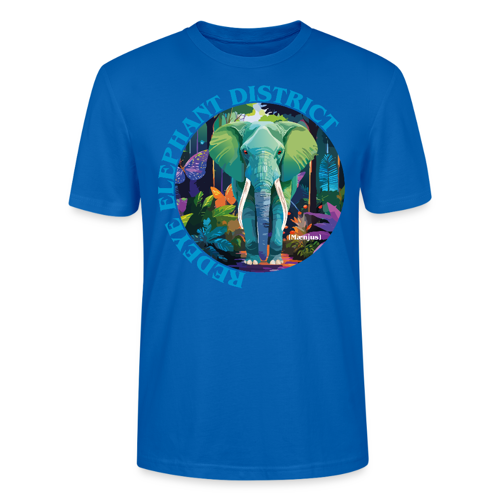 Unisex T-Shirt mit REDEYE ELEPHANT DISTRICT PRINT Vorderseite - Pfauenblau