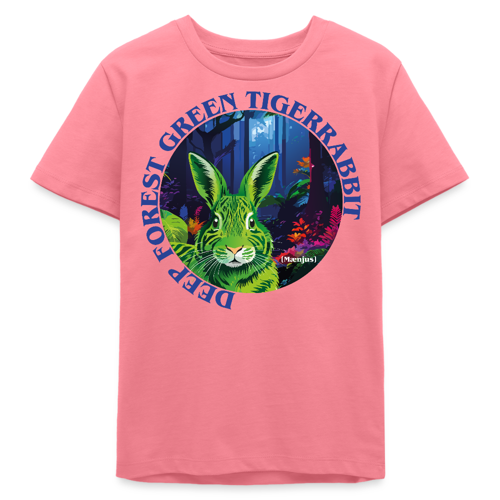 MNJS TEENS Bio T-Shirt mit DEEP FOREST GREEN TIGERRABBIT PRINT - Pink
