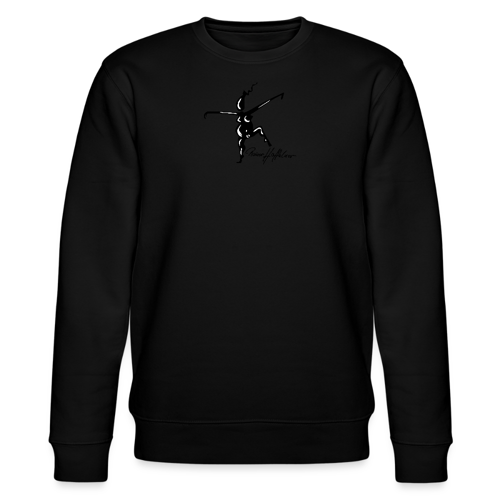 Unisex Bio-Sweatshirt mit TUSCHEWEIBCHEN PRINT - Schwarz