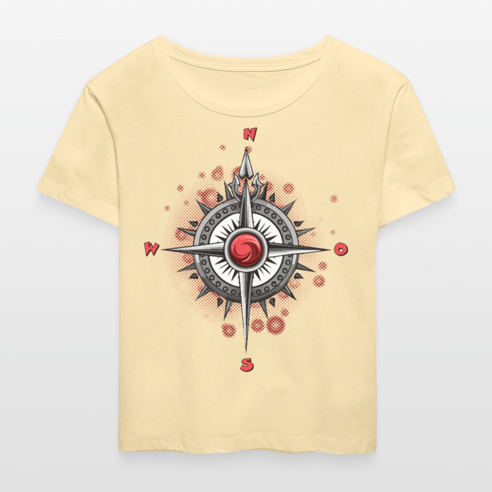 Frauen T-Shirt mit WINDROSE PRINT - Creme