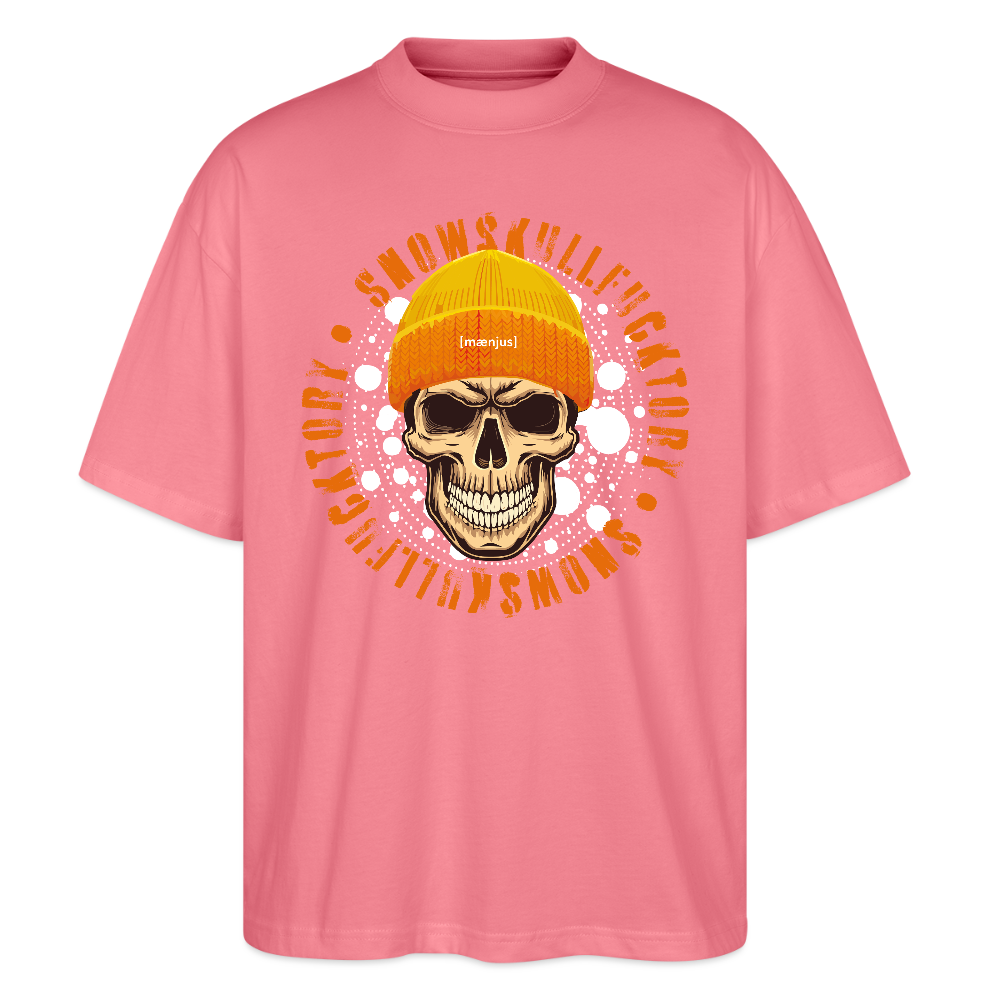 Oversized Unisex Bio T-Shirt mit SNOWSKULL FUCKTORY PRINT - Pink