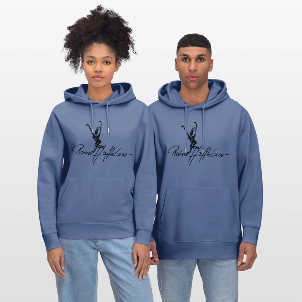 Unisex Bio-Hoodie mit TUSCHEWEIBCHEN PRINT - Blau