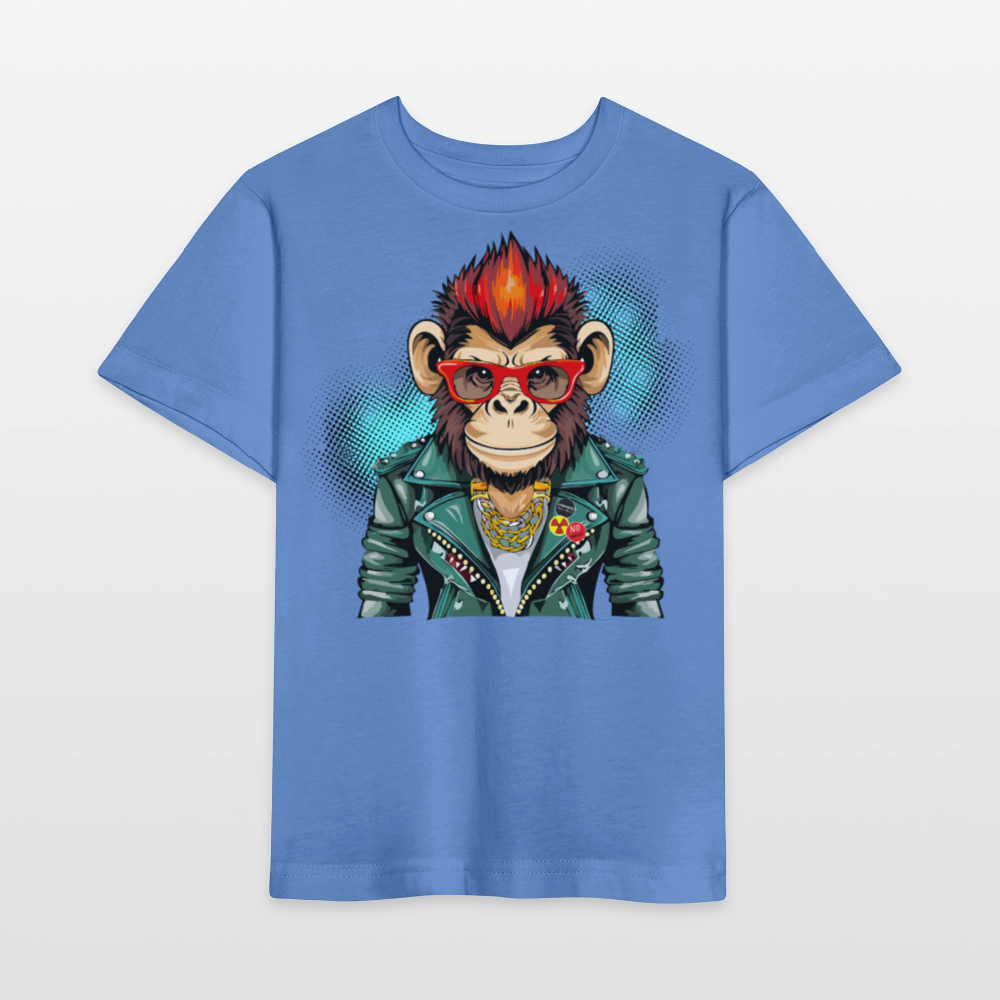 MNJS KIDS Bio T-Shirt mit MONKEY PRINT - Blau