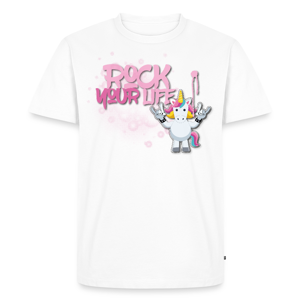 Männer Premium T-Shirt mit ROCK YOUR LIFE PRINT - Weiß