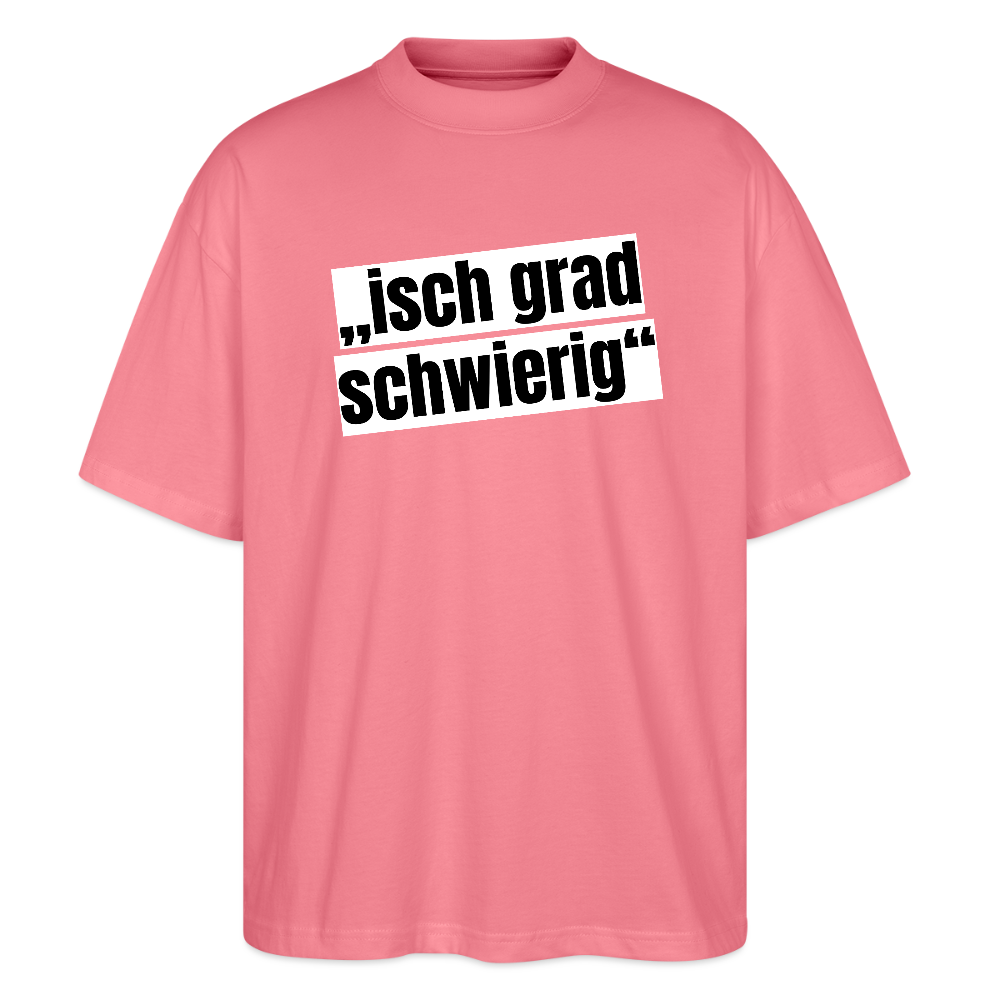 Oversized Unisex T-Shirt mit ISCH GRAD SCHWIERIG PRINT - Pink