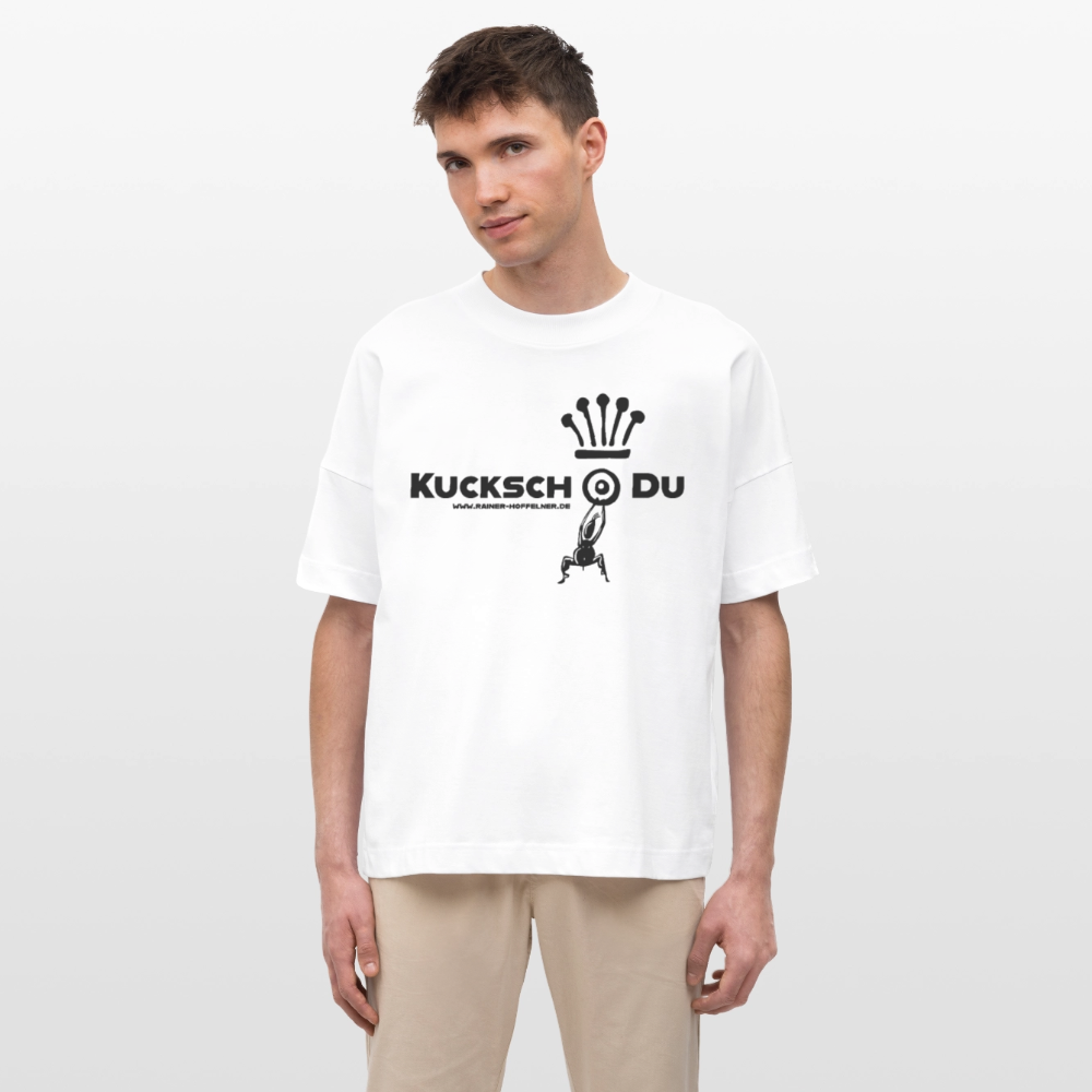 Oversized Unisex T-Shirt mit KUCKSCH DU PRINT - Weiß