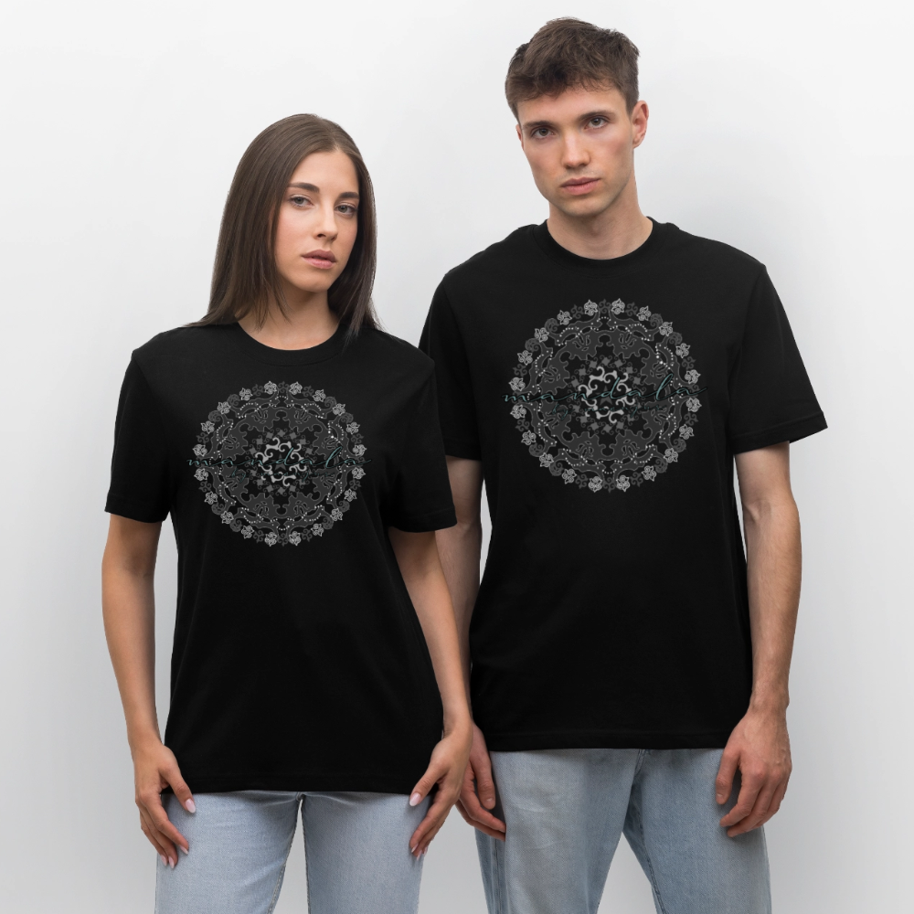 Unisex Bio-T-Shirt mit BLACK MANDALA PRINT - Schwarz