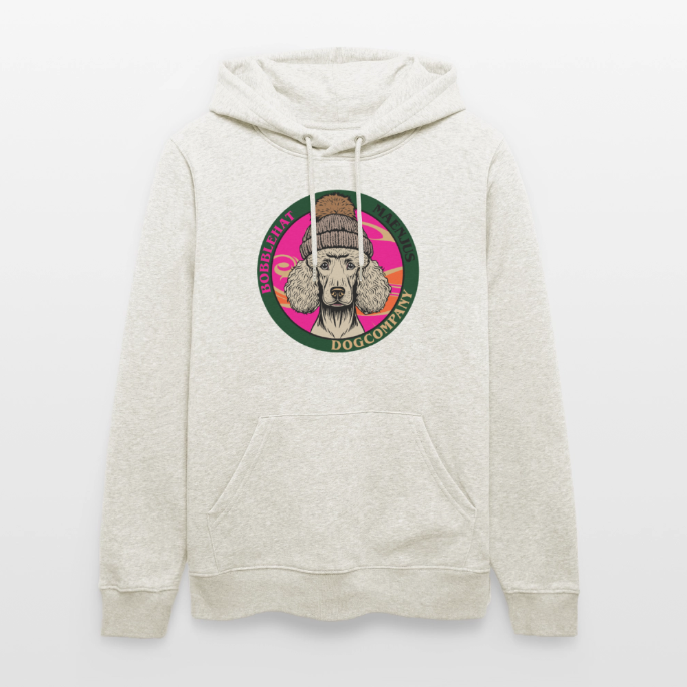 SUnisex Bio-Hoodie mit BOBBLEHAT DOGCOMPANY PRINT - Beige meliert