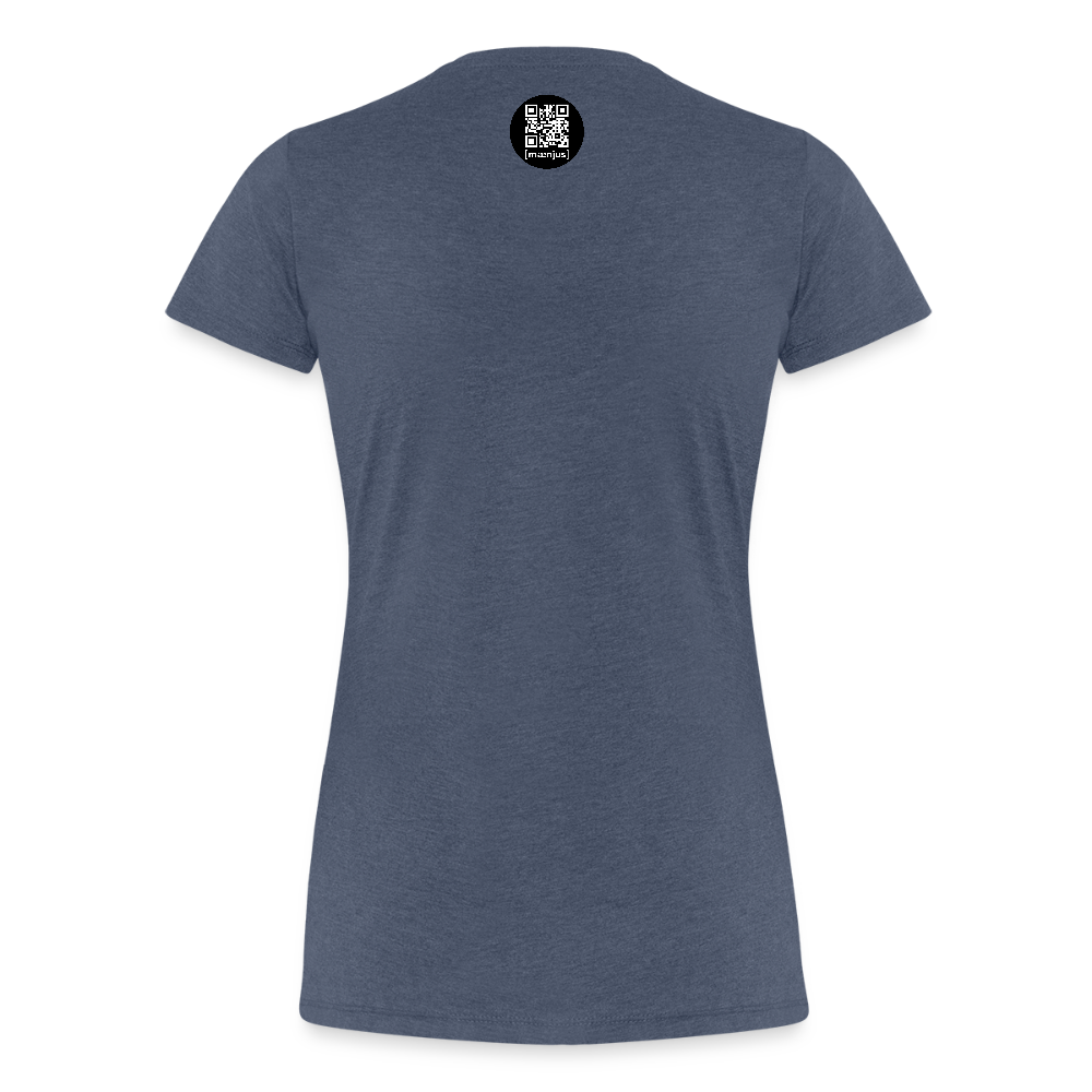 Frauen Premium T-Shirt mit OKTOBERFEST SKULL GIRL PRINT - Blau meliert