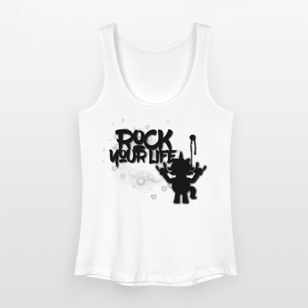 Frauen Tank Top mit ROCK YOUR LIFE PRINT - Weiß