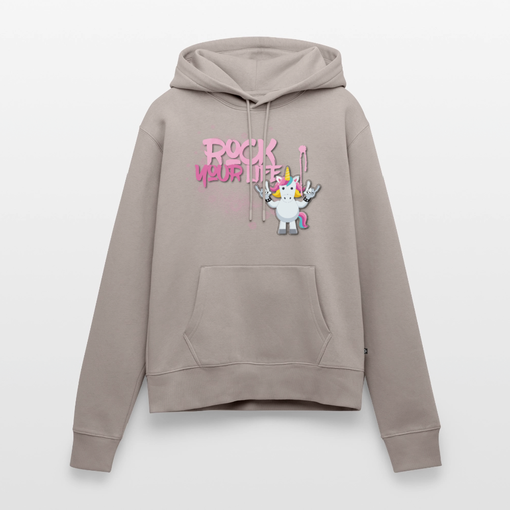 Frauen Premium Hoodie mit ROCK YOUR LIFE PRINT - Taupe