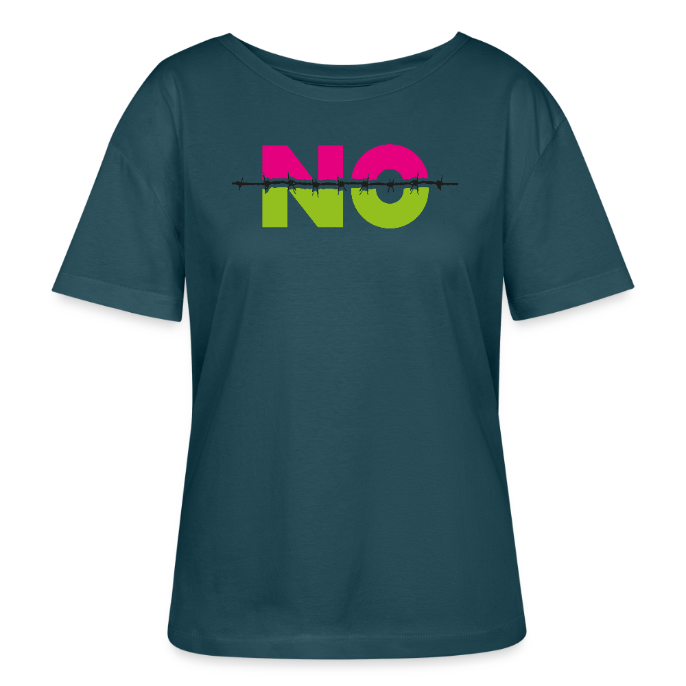 Frauen T-Shirt mit NO PRINT - Dunkles Petrol