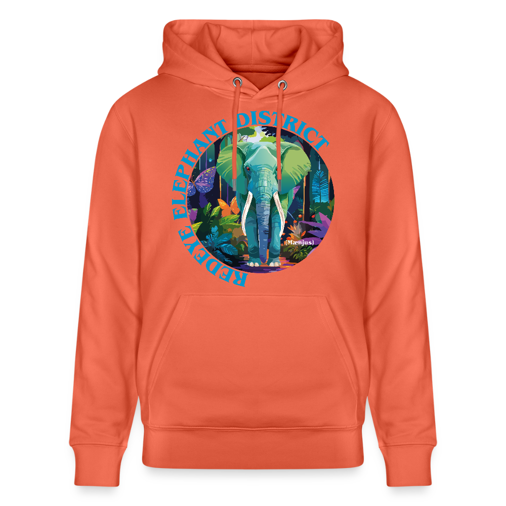 Unisex Bio-Hoodie mit REDEYE ELEPHANT DISTRICT PRINT - Hellrot